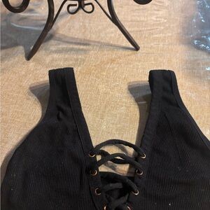 Danskin Black Lace-Up Sports Bra